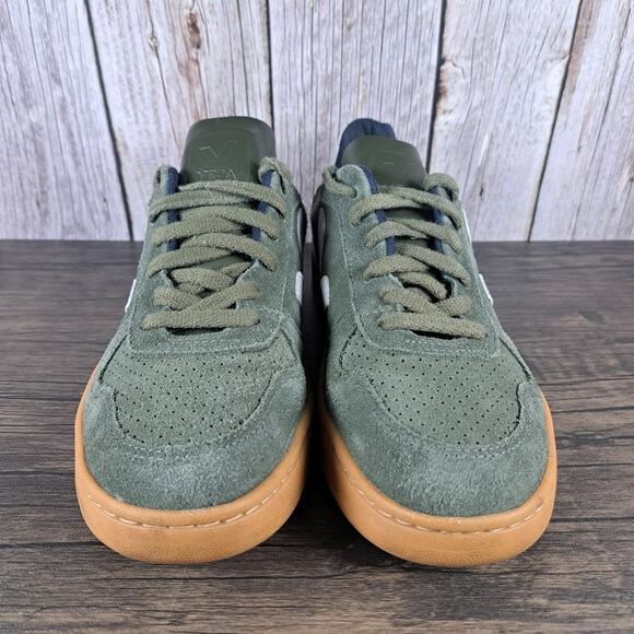Veja V-10 Suede Army Green Gum Sneaker Women's Sz 8 (GUC) - Picture 2 of 9